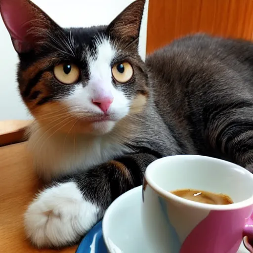Image similar to good morning cat and coffee