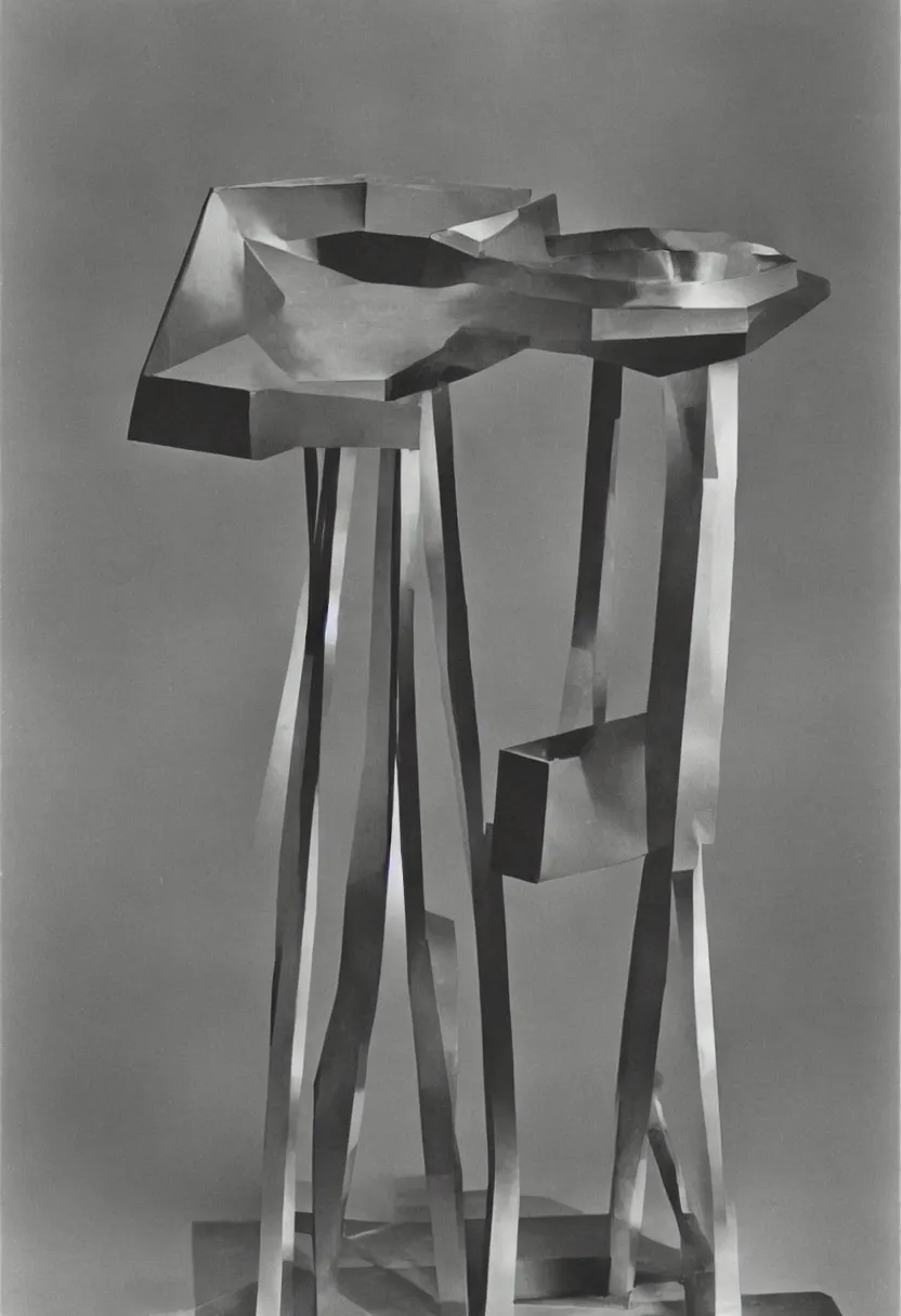 Prompt: A prismatic machine by Marcel Duchamp, simple readymade object on a pedestal, courtesy of Centre Pompidou, archive photography by Edward Weston