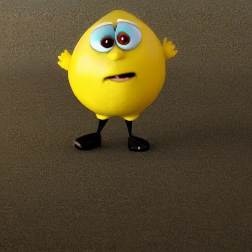 Image similar to a lemon character in the style of pixar, 4k, octane render