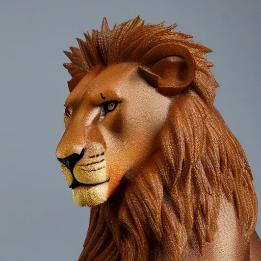 Prompt: a figma lion, side view, full body, 4 k, highly detailed