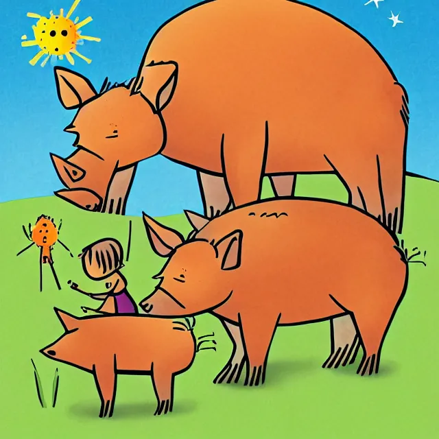 Prompt: children's book cover illustration for the boarenstain boars