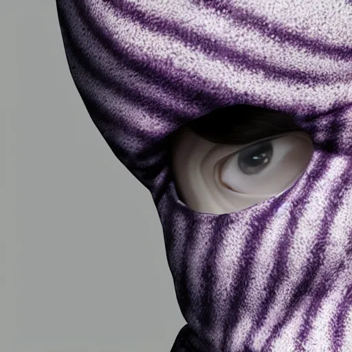 Prompt: ultra realistic illustration, man in a black hood, in a striped purple balaclava, mysterious, highly detailed, octane render, artstation, concept art, smooth, sharp focus, unreal engine 5