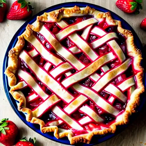 Prompt: strawberry pie, award winning, masterpiece, food,