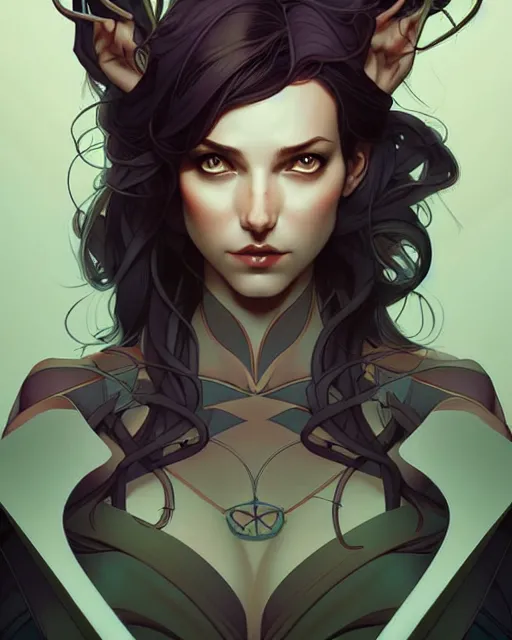 Image similar to artgerm, joshua middleton comic cover art, full body pretty female elven wood elf, symmetrical eyes, symmetrical face, long curly black hair, beautiful forest, rim lighting