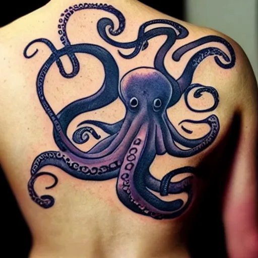 new school girly octopus tattoo