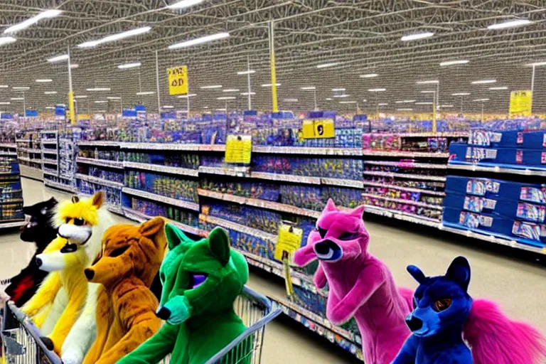 Image similar to photo of fursuits for sale at walmart on black friday