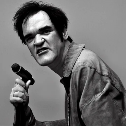 Image similar to quentin tarantino as lead singer in the smiths