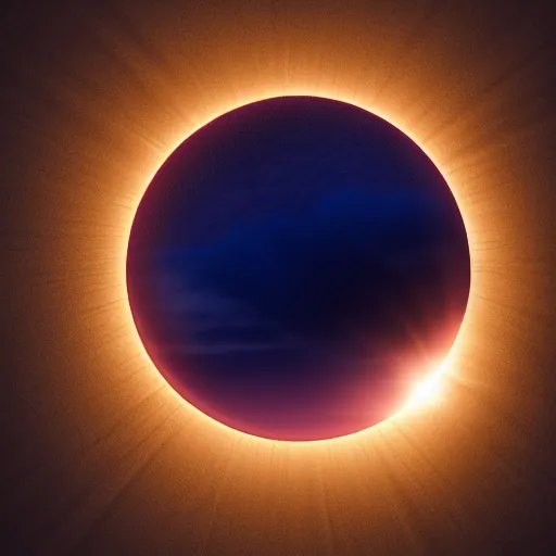 Prompt: dark solar eclipse, small in size, highly detailed, photorealistic shot, bright studio setting, studio lighting, crisp quality and light reflections, unreal engine 5 quality render