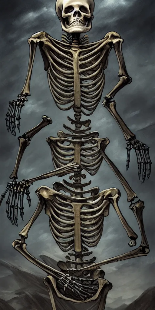 Image similar to a human skeleton slowly transforming into books, in the style of a matte oil painting and d & d art, eldritch, pages, award - winning, extremely detailed, sharp focus, 4 k