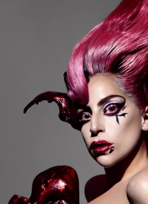 Image similar to lady gaga by nick knight, born this way, born this way album, red weapon 8 k s 3 5, cooke anamorphic / i lenses, highly detailed, cinematic lighting