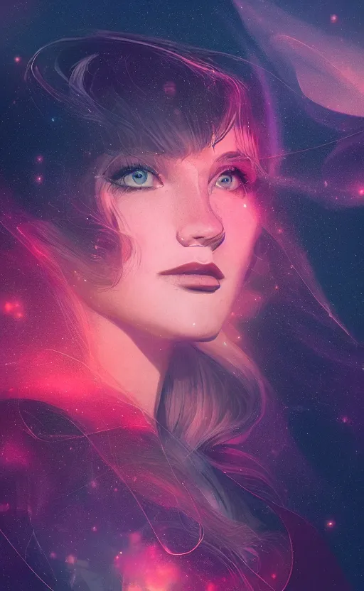 Prompt: a love affair with doubt, dark retrowave, glitch art, interstellar, beautifully lit, by Anna Dittmann, artstation, unreal engine