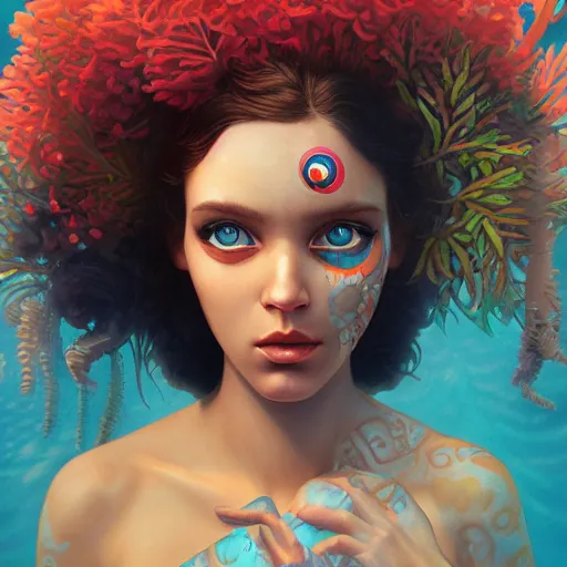 Image similar to lofi underwater amazonian portrait, Pixar style, by Tristan Eaton Stanley Artgerm and Tom Bagshaw.