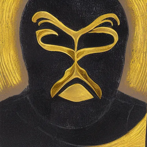 Image similar to portrait of black and gold knight