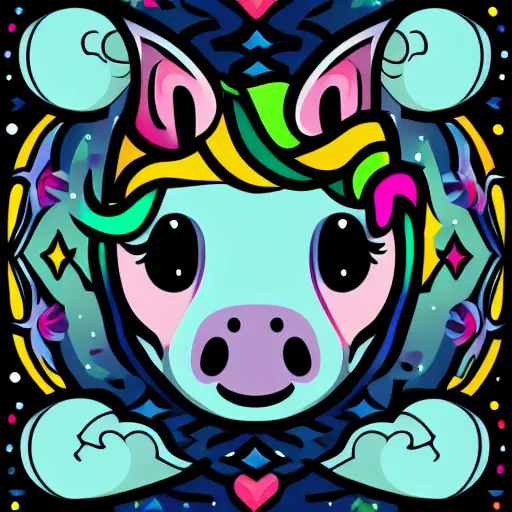 Image similar to A nice unicorn, Anthropomorphized, portrait, highly detailed, colorful, illustration, smooth and clean vector curves, no jagged lines, vector art, smooth