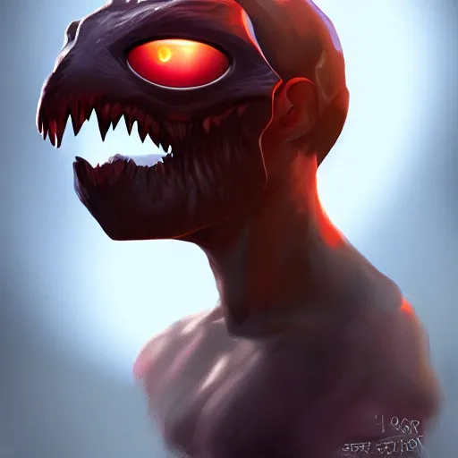 Prompt: one - eyed monster, cyclops, portrait, 4 k, digital art, concept art, trending on artstation