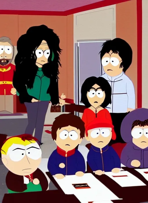 Image similar to film still of michael jackson as a guest on south park, 4k