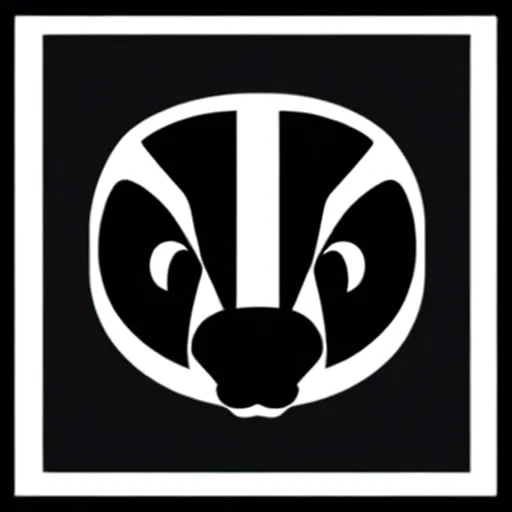 Prompt: minimal geometric ferret logo by karl gerstner, monochrome, centered