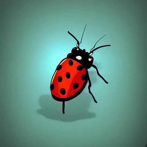 Image similar to a digital painting of a ladybug smoking a huge marijuana joint, trending on artstation