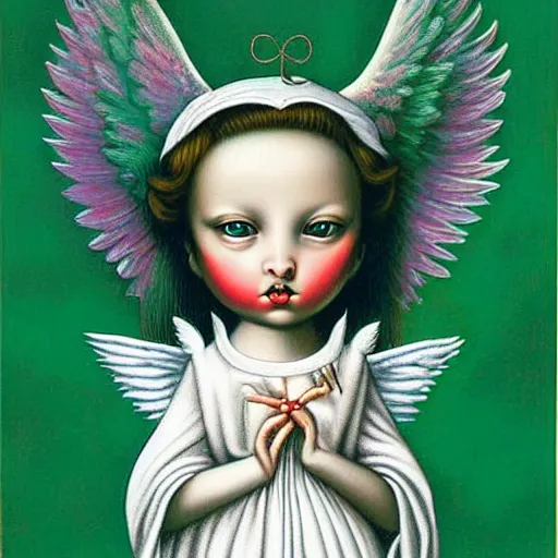 Image similar to Angel painting by Mark Ryden and Todd Schorr highly detailed