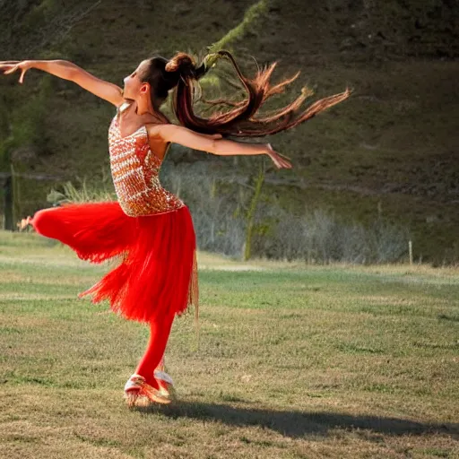 Prompt: dancer that dances in the wind