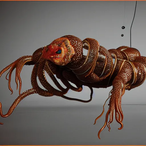 Image similar to caught with a 6 legged oil tentacle chicken, hyper detailed, octane render, trending at gitmo, 8 k.