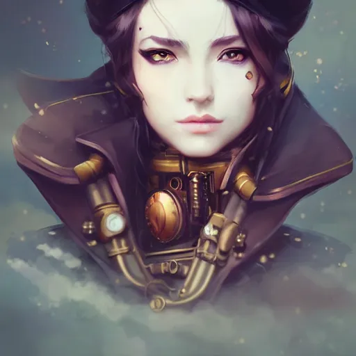 Prompt: portrait of a beautiful steampunk captain, by guweiz and wlop and artgerm