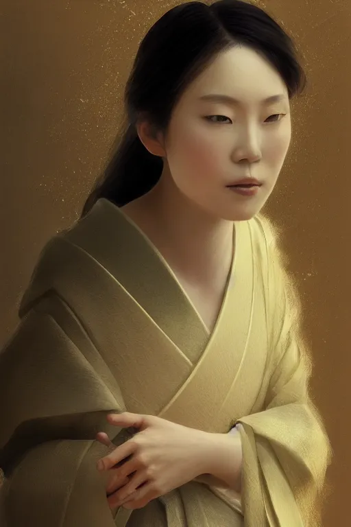 Image similar to Japanese princess, gorgeous, close-up portrait, intricate, elegant, volumetric lighting, scenery, digital painting, highly detailed, artstation, sharp focus, illustration, concept art, ruan jia, steve mccurry