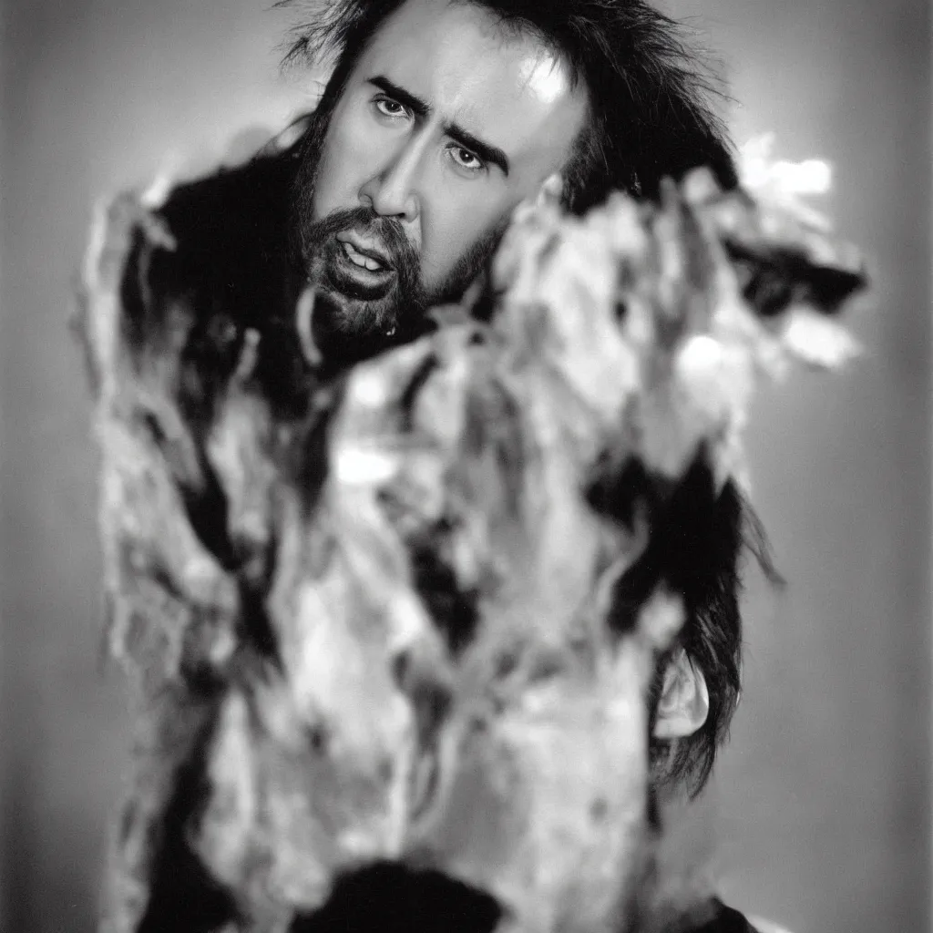 Image similar to nicolas cage headshot 1 9 9 9 photograph straight on