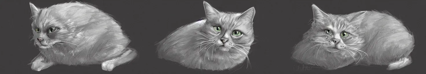 Image similar to cool concept art of a cat