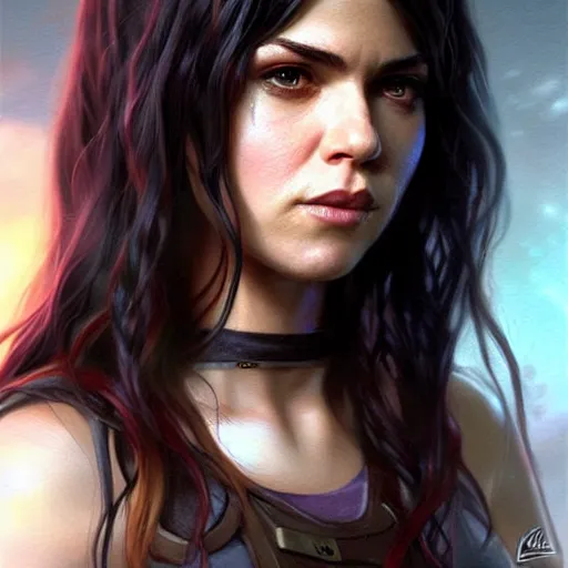 Prompt: octavia blake is skairipa in the 100 tv show, by artgerm, by krenz cushart, by peter kemp, by ross tran