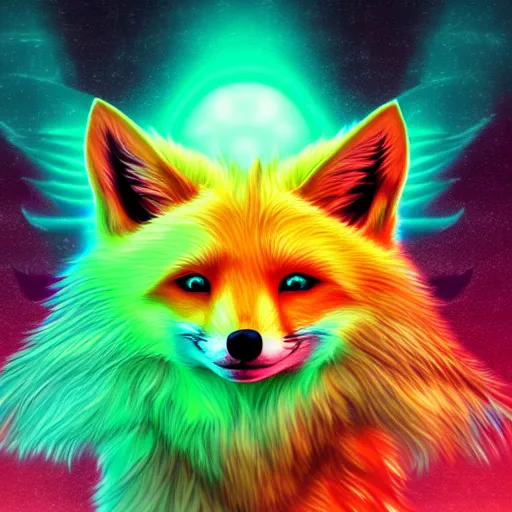 Prompt: digital lime and light fox, retrowave palette, digital world, highly detailed, electric breeze, anatomically correct vulpine, synth feel, fluffy face, ear floof, flowing fur, super realism, accurate animal imagery, 4 k digital art