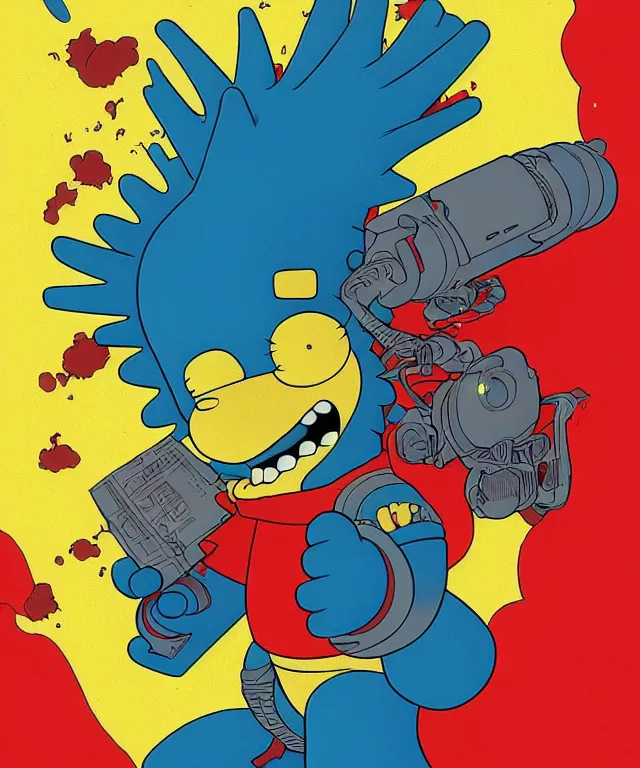 katsuhiro otomo matt groening, bart simpson with red | Stable