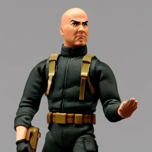 Image similar to gi joe action figure being audited by the irs