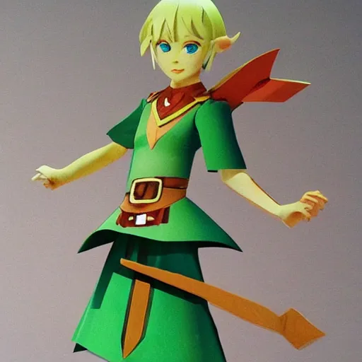 Image similar to a paper model of linkle, paper modeling art.