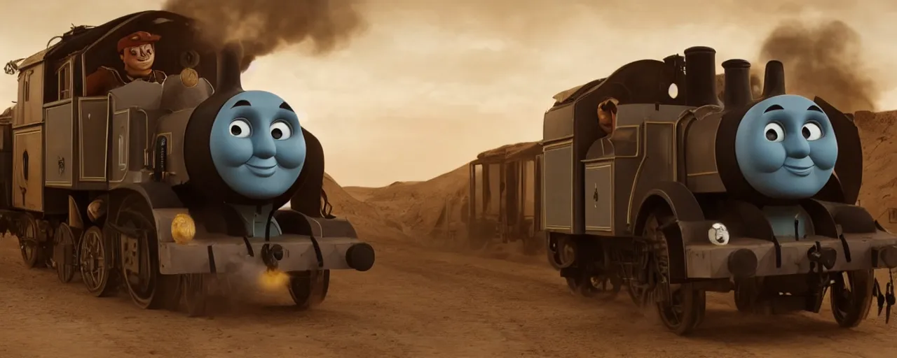 Image similar to Thomas the Tank Engine in MAD MAX: FURY ROAD