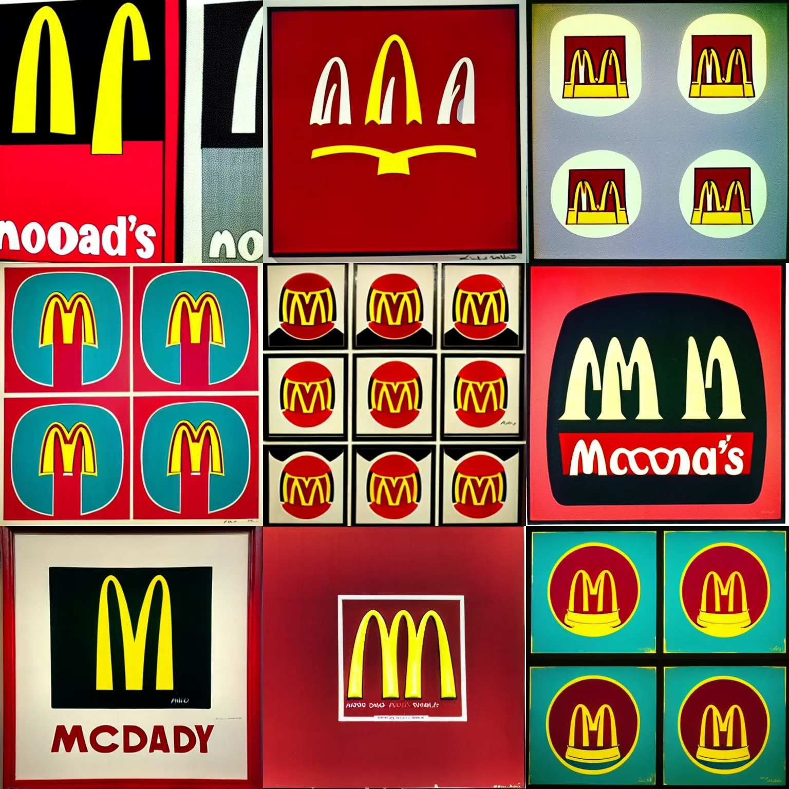 Prompt: The McDonald's logo, by Andy Warhol