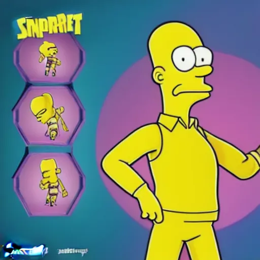 Prompt: Fortnite Jonesy as a Simpson character