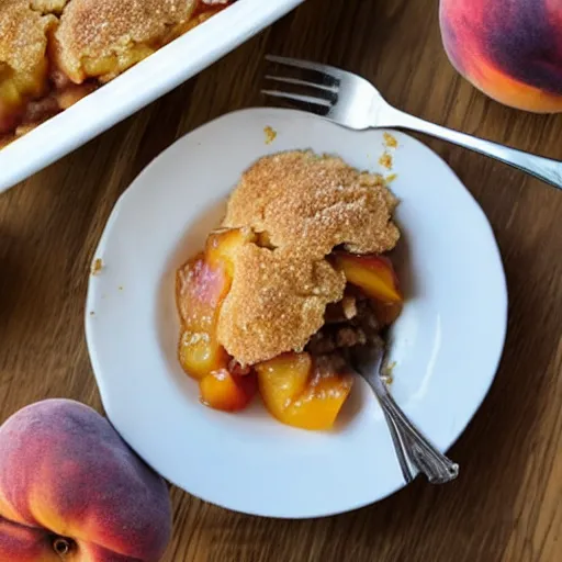 Image similar to extremely appetizing peach cobbler