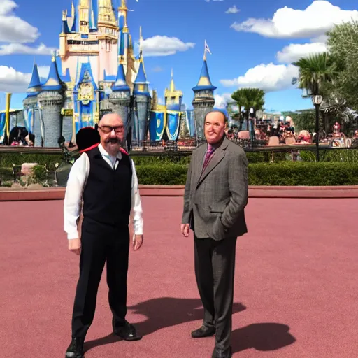 Image similar to Walter White and Saul Goodman at Disney World