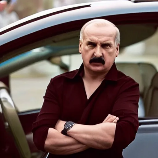 Image similar to Alexander Lukashenko in Drive, cinematic still