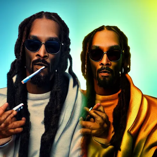 Image similar to ultra mega super hyper realistic Digital concept art of highly detailed cybertronic detailed face Jesus smoking weed with Snoop Dogg. Rendered in VRAY and DaVinci Resolve and MAXWELL and LUMION 3D, Volumetric natural light