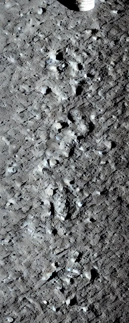 Prompt: human footprints on the lunar surface.