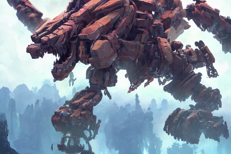 Image similar to tremortusk machine mecha animal beast robot of horizon forbidden west horizon zero dawn bioluminiscence, behance hd by jesper ejsing, by rhads, makoto shinkai and lois van baarle, ilya kuvshinov, rossdraws global illumination