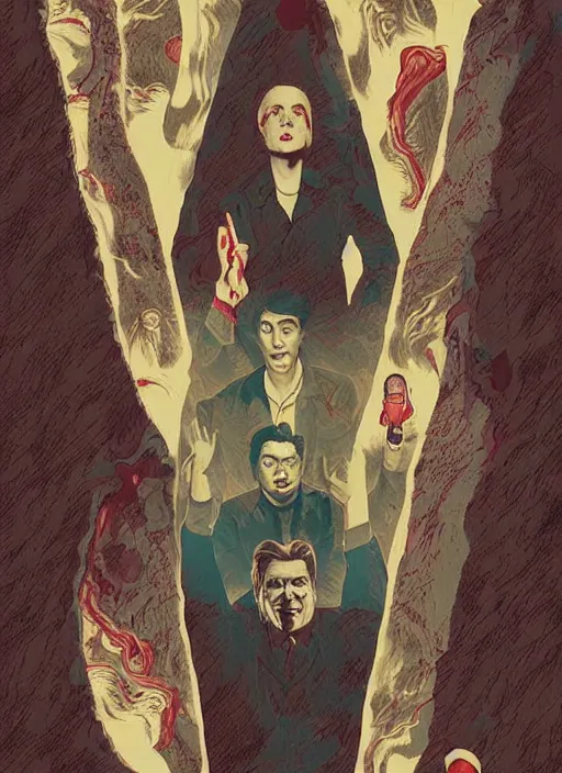 Prompt: twin peaks movie poster art by enrich torres