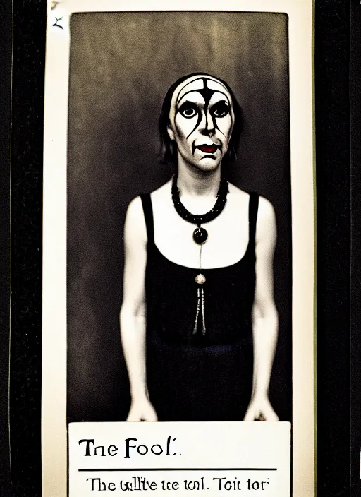 Prompt: the fool tarot, diane arbus portrait photography