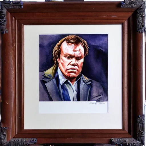 Prompt: watercolor portrait of joe don baker from mitchell ( 1 9 7 5 ), highly detailed, centered