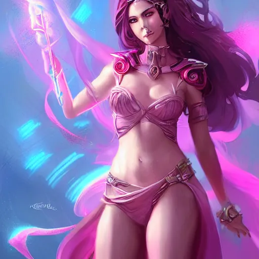 Image similar to a pink goddess mystic female warrior leader by ross tran digital artwork business leader