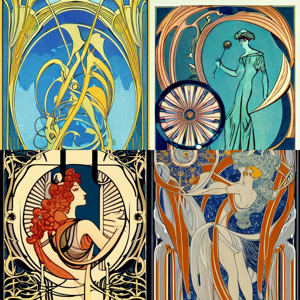 Prompt: art nouveau by designer maurice pillard - verneuil