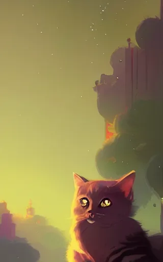 Image similar to cute cat, by victo ngai and andreas rocha and greg rutkowski, trending on artstation, unreal engine, 8 k hd wallpaperjpeg artifact, blur, artfact