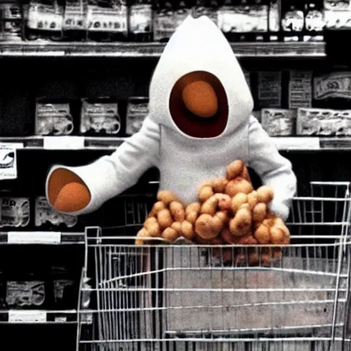 Image similar to et working at grocery store, found footage